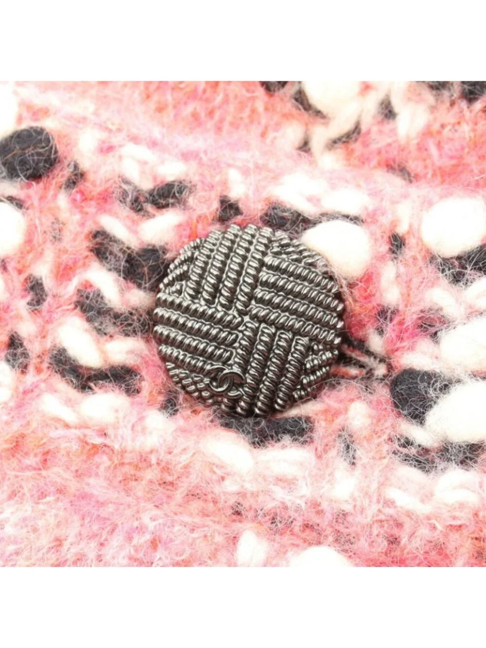 Chanel Cardigan CC Logo Button Pink Wool Long